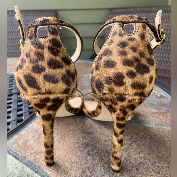 Stuart Weitzman * Nudist Leopard Print Stiletto Sandals - Picture 4 of 8